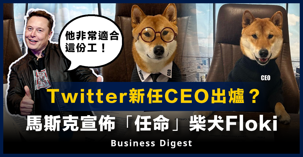 【Twitter】Twitter新任CEO出爐？馬斯克宣佈「任命」柴犬Floki